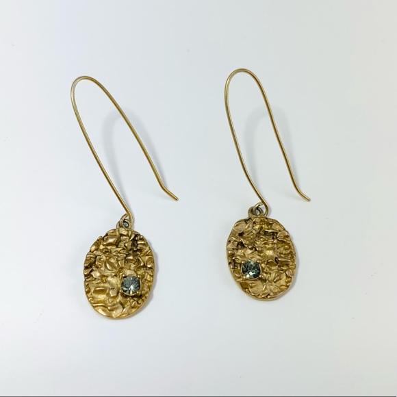 KENNETH COLE Gold And Crystal Drop Earrings - Picture 1 of 7